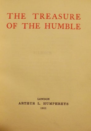 Item #50873 THE TREASURE OF THE HUMBLE. Maurice MAETERLINCK