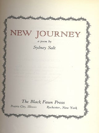 Item #51042 NEW JOURNEY. Sydney SALT