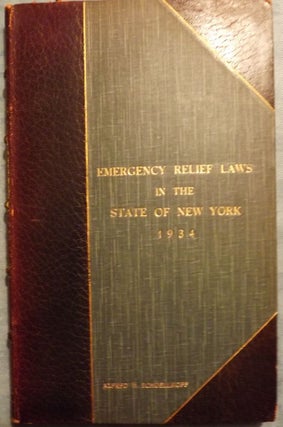 Item #51081 EMERGENCY RELIEF IN THE STATE OF NEW YORK. Henry EPSTEIN