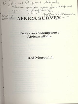 AFRICA SURVEY: ESSAYS ON CONTEMPORARY AFRICAN AFFAIRS