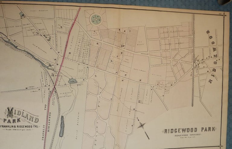 Item #51325 BERGEN COUNTY: MIDLAND PARK, RIDGEWOOD PARK, RIDGEWOOD TOWNSHIP MAP. C. C. PEASE.