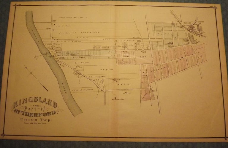 Item #51326 BERGEN COUNTY: KINGSLAND AND PART OF RUTHERFORD 1876 MAP. C. C. PEASE.