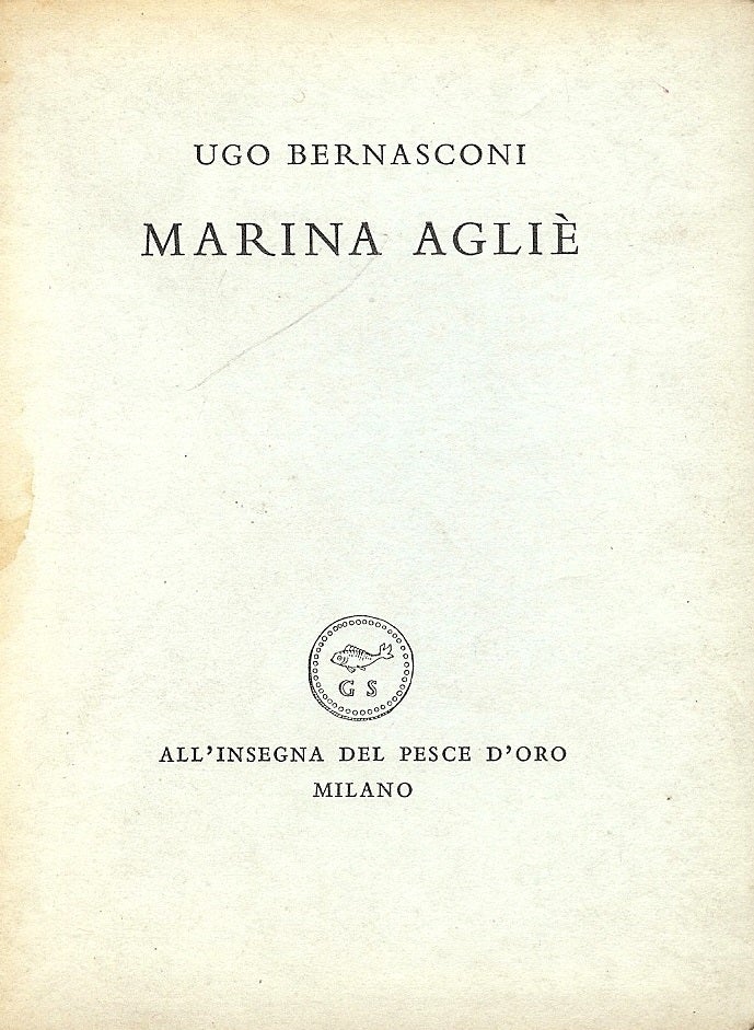 Item #52262 MARINA AGLIE. Ugo BERNASCONI.