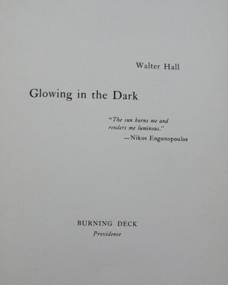 Item #52804 GLOWING IN THE DARK. Walter HALL