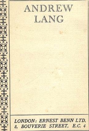 Item #52991 THE AUGUSTAN BOOKS OF MODERN POETRY: ANDREW LANG. Andrew LANG