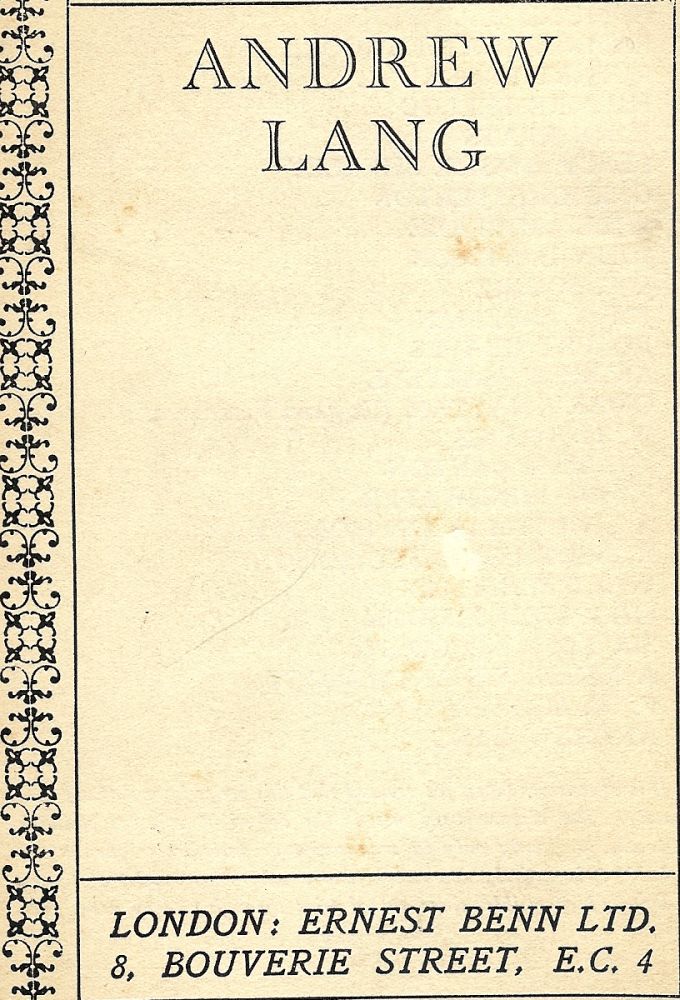 Item #52991 THE AUGUSTAN BOOKS OF MODERN POETRY: ANDREW LANG. Andrew LANG.
