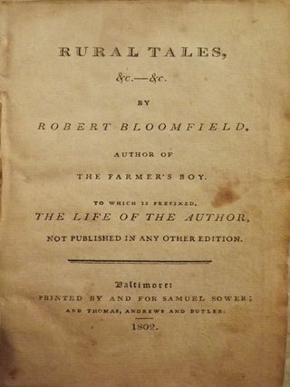 Item #53131 RURAL TALES. Robert BLOOMFIELD