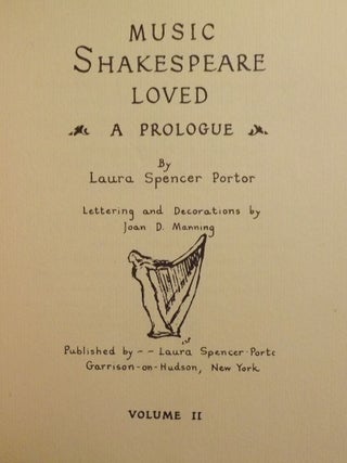 MUSIC SHAKESPEARE LOVED. SIX VOLUMES