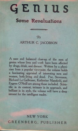 Item #536 GENIUS: SOME REVELATIONS. Arthur C. JACOBSON