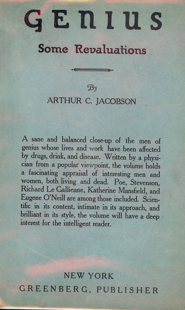 Item #536 GENIUS: SOME REVELATIONS. Arthur C. JACOBSON.