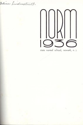 Item #54907 NORM 1936: STATE NORMAL SCHOOL, NEWARK, N.J. Dr. M. Earnest TOWNSEND