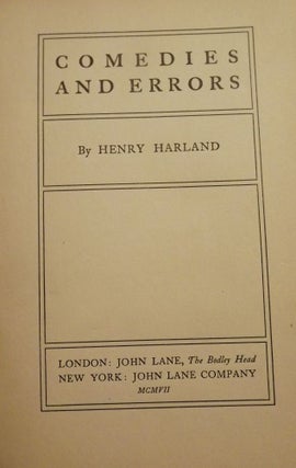 Item #54957 COMEDIES AND ERRORS. Henry HARLAND