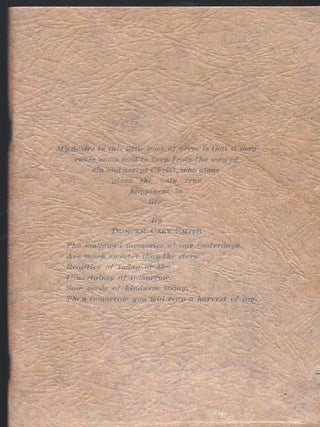 Item #55786 POEMS: NORTH CAROLINA. Duncan Cary SMITH