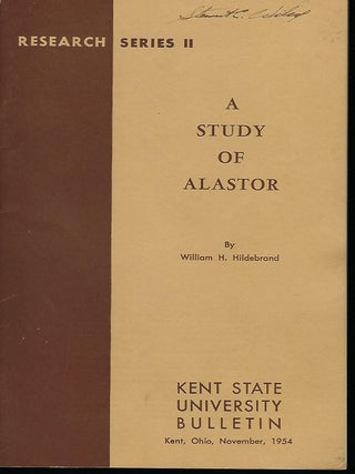 Item #55789 A STUDY OF ALASTOR. William H. HILDEBRAND