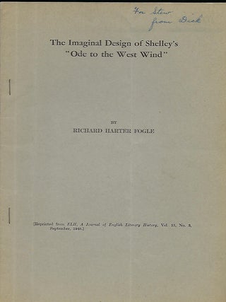 Item #55795 THE IMAGINAL DESIGN OF SHELLEY'S "ODE TO THE WEST WIND." Richard Harter FOGLE