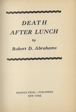 DEATH AFTER LUNCH