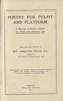 POETRY FOR PULPIT AND PLATFORM