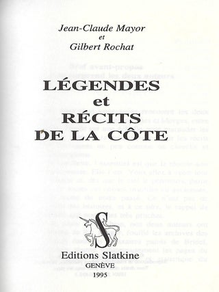 LEGENDES ET RECITS DE LA COTE