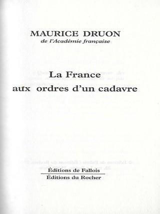 LA FRANCE AUX ORDRES D'UN CADAVRE