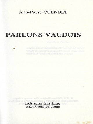 PARLONS VAUDOIS