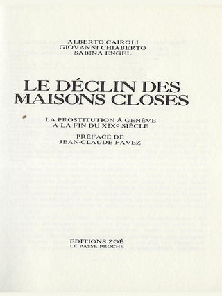 LE DECLIN DES MAISONS CLOSES