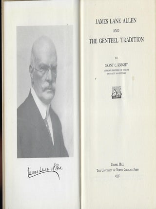 JAMES LANE ALLEN AND THE GENTEEL TRADITION