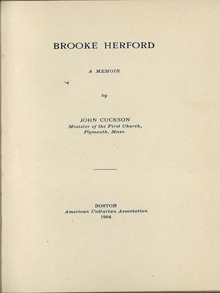 BROOKE HERFORD: A MEMOIR