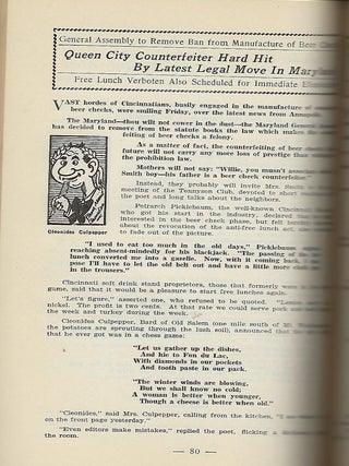 THE COLLECTED WORKS OF CLEONIDES CULPEPPER, BARD OF OLD SALEM (ONE MILE SOUTH OF MT. WASHINGTON).