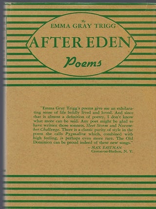 Item #56200 AFTER EDEN: POEMS. Emma Gray TRIGG
