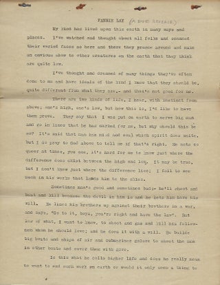 Item #56226 FANNIE LAY: A DOG'S REVERIE. ORIGINAL TYPED MANUSCRIPT. W. H WESTON
