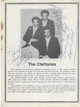 Item #56229 SIGNED PHOTOGRAPH OF THE CLEFTONS AND LOU CHRISTIE. THE CLEFTONES/ LOU CHRISTIE