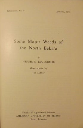SOME MAJOR WEEDS OF THE NORTH BEKA'A