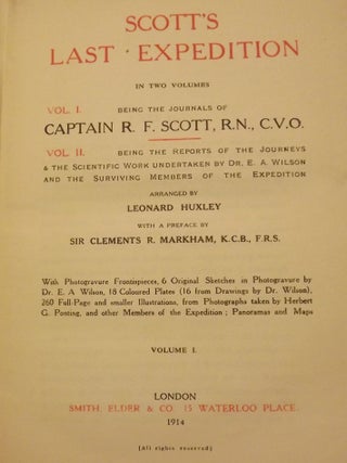 Item #56336 SCOTT'S EXPEDITION. In Two Volumes. , Captain R. F SCOTT