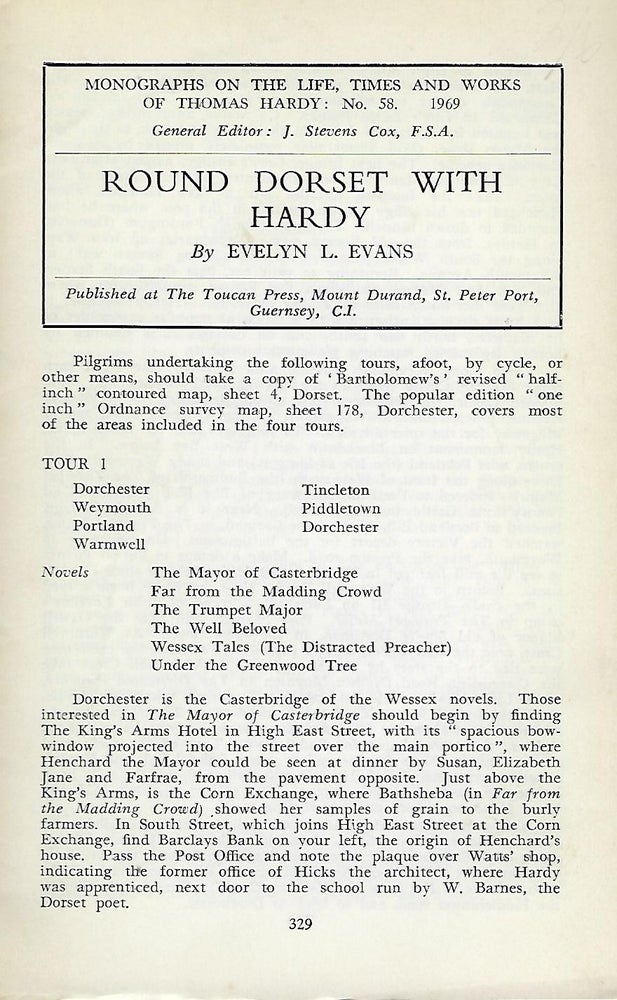 Item #56475 ROUND DORSET WITH HARDY. Evelyn L. EVANS.