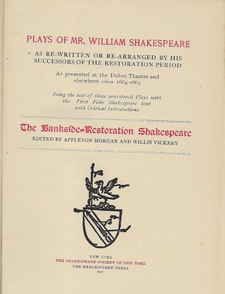 Item #56502 THE LIFE OF TIMON OF ATHENS. William SHAKESPEARE