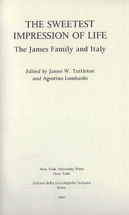 THE SWEETEST IMPRESSION OF LIFE: THE JAMES FAMILY AND ITALY