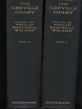 THE GRENVILLE DIARY, INCLUDING PASSAGES HITHERTO WITHHELD FROM PUBLICATION. TWO VOLUMES.
