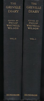 THE GRENVILLE DIARY, INCLUDING PASSAGES HITHERTO WITHHELD FROM PUBLICATION. TWO VOLUMES.
