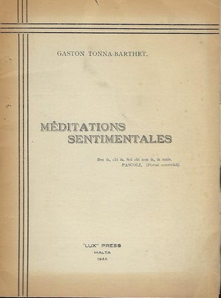 Item #56663 MEDITATIONS SENTIMENTALES. Gaston TONNA-BARTHET