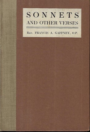 Item #56702 SONNETS AND OTHER VERSES. Rev. Francis A. GAFFNEY