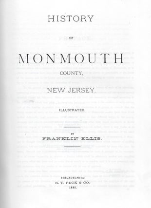 Item #56732 HISTORY OF MONMOUTH COUNTY, NEW JERSEY. Franklin ELLIS