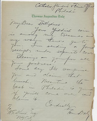 Item #56742 Autograph Letter Signed. Thomas Augustine DALY