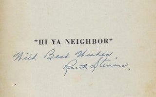 HI-YA NEIGHBOR: INTIMATE GLIMPSES OF FRANKLIN D. ROOSEVELT AT WARMSPRINGS, GEORGIA. 1924-1945.