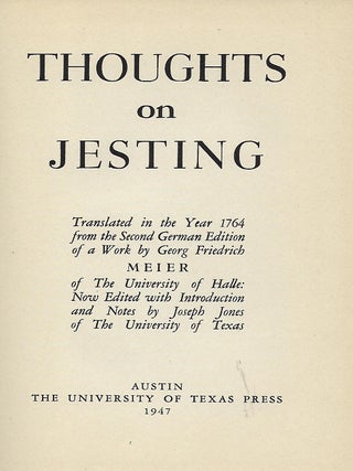THOUGHTS ON JESTING.