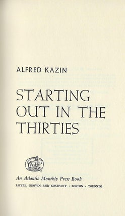 STARTING OUT IN THE THIRTIES