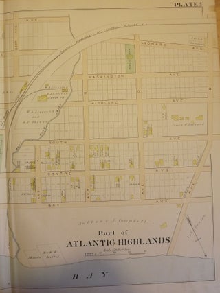 PART OF ATLANTIC HIGHLANDS NJ MAP. FROM WOLVERTON'S ATLAS OF MONMOUTH COUNTY.