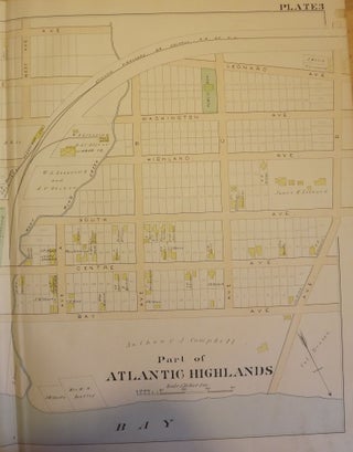 PART OF ATLANTIC HIGHLANDS NJ MAP. FROM WOLVERTON'S ATLAS OF MONMOUTH COUNTY.
