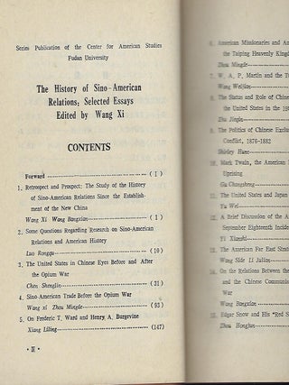 THE HISTORY OF SINO-AMERICAN RELATIONS, SELECTED ESSAYS.