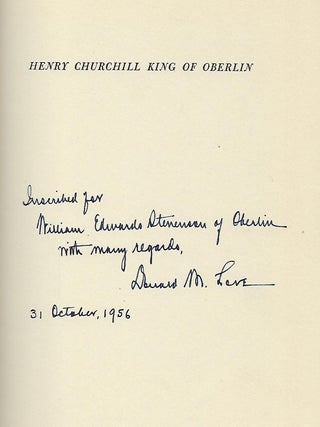 HENRY CHURCHILL KING OF OBERLIN.