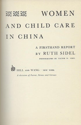 WOMEN AND CHILD CARE IN CHINA.